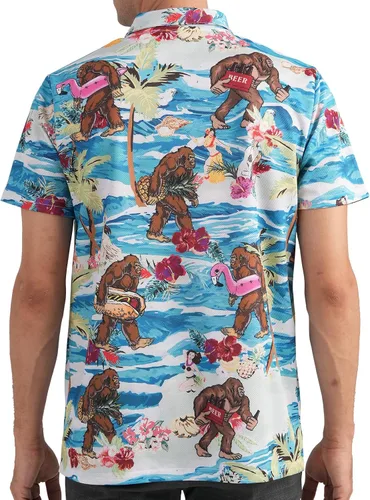 Vista 4 de HIVICHI Golf Shirts for Men Funny Golf Shirts for Men Hawaiian Polo Shirts for Men Golf Gift