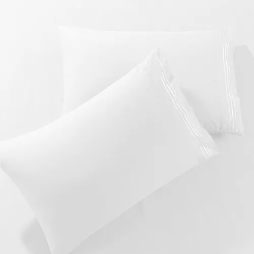 Vista 2 de Pure Bedding Sábanas – Juego de sábanas Queen [4 piezas, blancas] – Hotel Luxury 1800 microfibra cepillada – Suave y transpirable – Sábana bajera