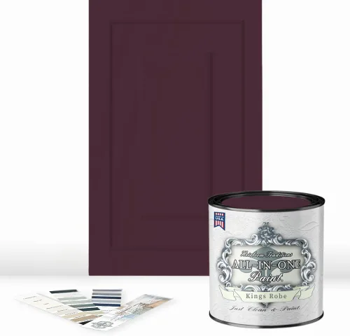 Vista 132 de Pintura TODO EN UNO, Abbey (gris cálido), Muestra de 8oz - Pintura duradera para gabinetes y muebles. Imprimación y capa superior incorporadas,