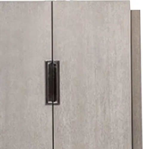 Vista 4 de Benzara Gris Sideboard Server, 4 Doors w Metal Handles, 60 Inch Stone Gray