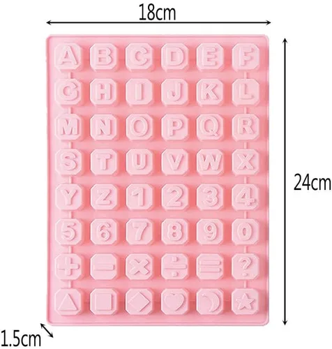 Vista 2 de 2 moldes de silicona para números de chocolate, antiadherentes, bandeja de silicona para decoración de 26 alfabetos y números, moldes para dulces