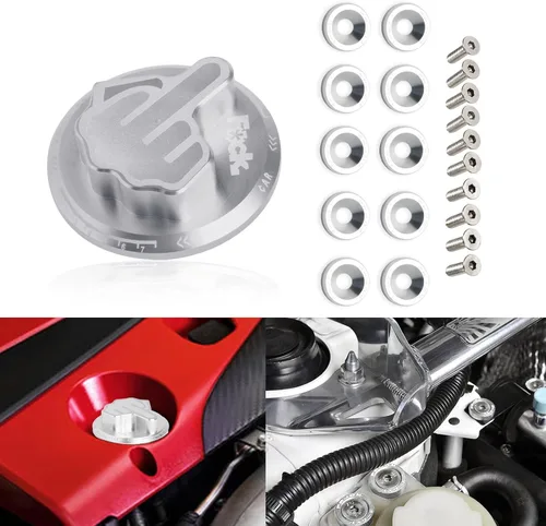 Vista 17 de x xotic tech Tapa de tanque de combustible de gas negro de aleación con dedo medio roscado compatible con Toyota Corolla Camry 4Runner Highlander