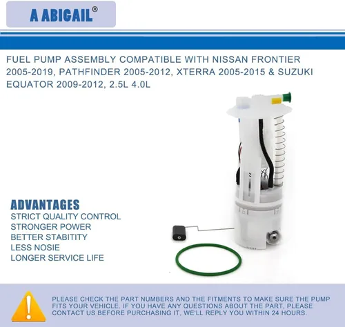 Vista 2 de Bomba de combustible eléctrica de repuesto compatible con Nissan Frontier 2005-2019, Pathfinder 2005-2012, Xterra 2005-2015 y Suzuki Equator