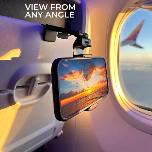 Vista 2 de Travel Depot Soporte plegable para teléfono para escritorio, soporte para teléfono de avión, artículos esenciales de viaje en avión para bebé