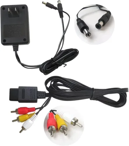 Vista 6 de Gxcdizx Cable de alimentación para adaptador de CA AV + 2 controladores para Super Nintendo SNES