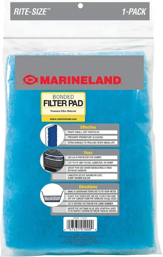 Vista 3 de Marineland Almohadilla de filtro adherida, cortada para adaptarse a cualquier filtro de acuario, blancos y bronceados, 312 pulgadas cuadradas.