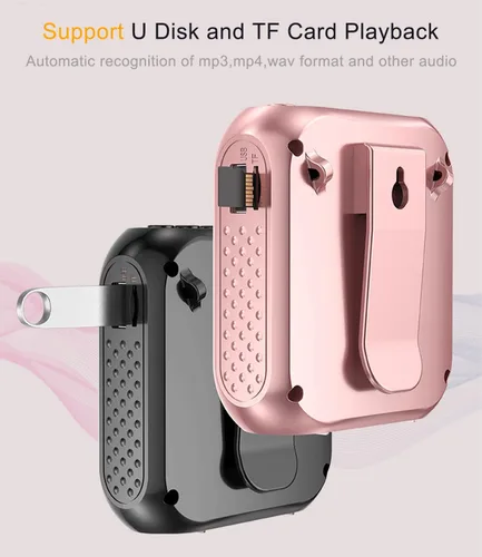 Vista 14 de Amplificador de voz con micrófono inalámbrico de solapa, micrófono personal para profesores para aula, megáfono portátil, sistema de auriculares