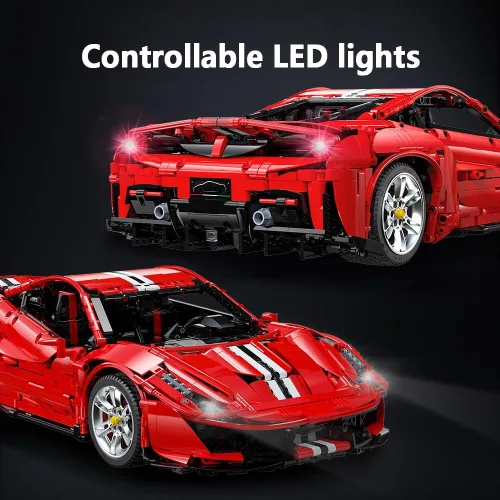 Vista 4 de CaDA Master C61042W Kit de Construcción de Super Coche, Coche de Control Remoto MOC, Juego de Bloques de Coche de Escala Coleccionista RC 1:8