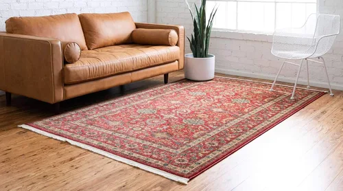 Vista 2 de Unique Loom Edinburgh Collection - Alfombra Monroe (7 x 10 pies, Rectángulo, Rojo/Beige)