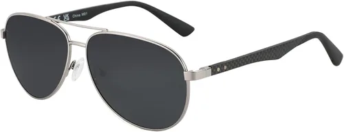 Vista 3 de ZENOTTIC - Gafas de sol polarizadas tipo aviador para hombres con patillas de fibra de carbono estilo piloto, lentes espejados y protección UV