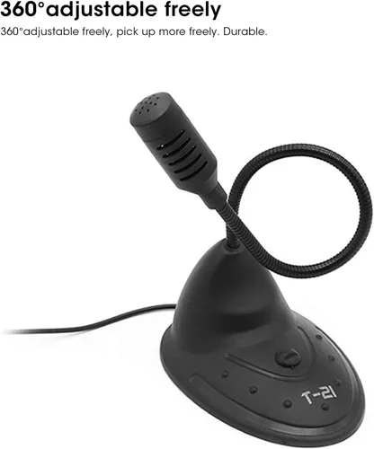 Vista 6 de EBTOOLS Micrófono de computadora de escritorio, micrófono capacitivo de cuello de ganso ajustable de 360°, interfaz redonda de 0.138 in, adecuado