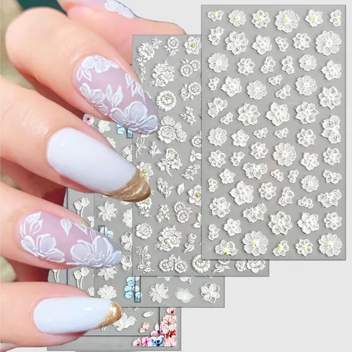 Vista 11 de TailaiMei Calcomanías para uñas de luna y estrella, para el día de San Valentín, calcomanías autoadhesivas de arte de uñas de corazón dorado