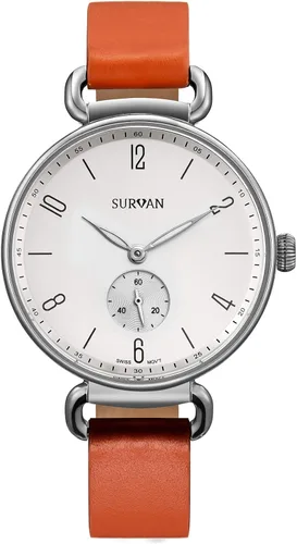 Vista 2 de SURVAN WatchDesigner Watches for Women Swiss-Quartz Fashion Wrist Watch for Women Sapphire Mirror 18k Yellow Gold Ion-Plated Stainless Steel Case