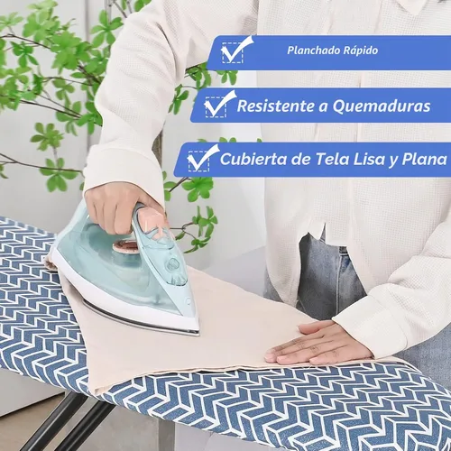 Vista 5 de APEXCHASER Tabla de planchar plegable tamaño matrimonial 43 x 13, altura Azul