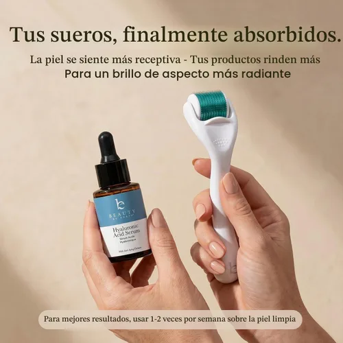 Vista 3 de Derma Roller para cuero cabelludo, barba y cara, rodillo de microagujas con 540 agujas de titanio de 0.010 in, herramienta de microagujas