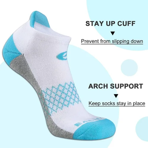Vista 3 de Eallco - Calcetines tobilleros para mujer 6pares de calcetines deportivos con suela acolchada con lengüeta
