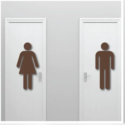 Vista 9 de Letrero grande de 20 pulgadas de alto para pared de hombre y mujer, adhesivo fuerte seguro para pared, diseño artístico mural para baño, baño, baño