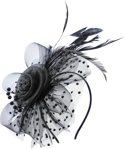 Vista 8 de HNBQMX Sombrero de tocado de los años 20, sombrero de píldora, sombrero de fiesta de té, sombrero de Kentucky Derby de boda para mujer