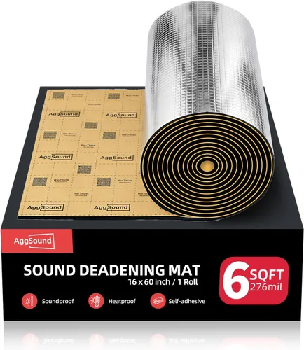 Vista 13 de Alfombrilla de amortiguación de sonido de 1/2 pulgada (13 mm) 6.54 pies cuadrados - Material de amortiguación de sonido para coche con lámina
