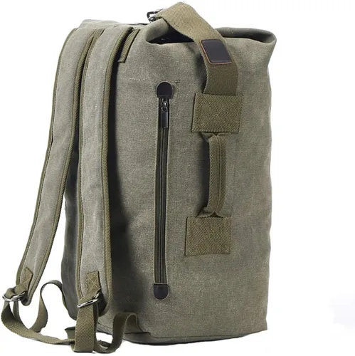 Vista 11 de Militar bolsa de lona de carga superior doble correa mochila de lona ejército viaje tamaño grande