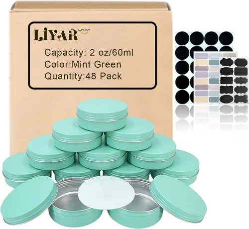 Vista 8 de Latas de aluminio de 1 oz con tapas, recipientes redondos para cosméticos, tarros de lata de aluminio con tapas de rosca para especias, ungüentos