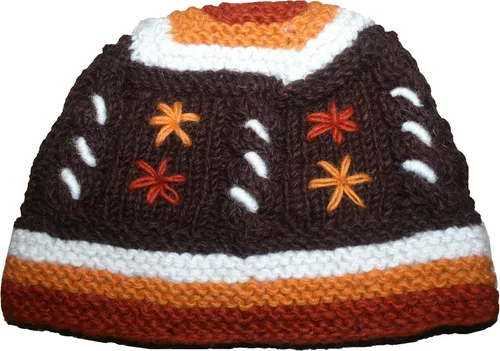 Vista 6 de Agan Traders 1418 - Gorro de lana de cordero cálida del Himalaya para mujer, con forro polar, manoplas sin dedos o manoplas plegables Nepal