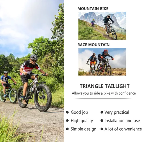 Vista 5 de Kisangel Luz trasera de bicicleta recargable por USB, lámpara de señal de advertencia, luz trasera compacta para bicicleta con correa y cable USB