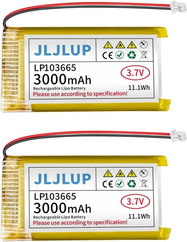 Vista 6 de Batería Lipo de 3.7 V 3000 mAh Baterías recargables de polímero de litio con cable JST1.0.984 in Conector Circuito de protección integrado