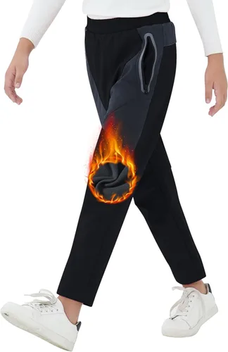 Vista 3 de MoFiz Pantalones de esquí de nieve impermeables para niños, pantalones de snowboard de forro polar cálido para niñas, cintura elástica, pantalones