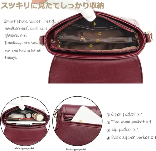 Vista 5 de FSD.WG Women Tassel Zipper Pocket Crossbody Bag Shoulder Purse Fashion Travel Bag with Multi Pockets