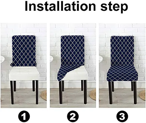 Vista 36 de CAPSCEOLL Christmas Dining Chair Covers,Snowflakes Festive Winter Pattern Stretch Chair Covers for Dining Room Set of 2 Washable Spandex Parson