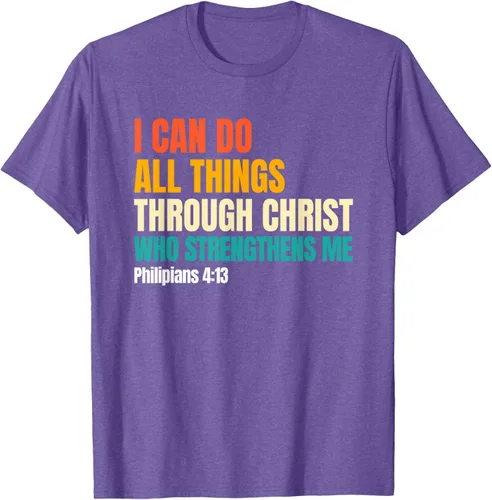 Vista 9 de I Can Do All Things Through Christ Christian Faith Camiseta, Negro, S