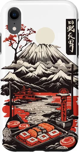 Vista 25 de Aesthetic Sushi Design Vintage Colour Woodcut Ukiyo-E Style Case for iPhone 16