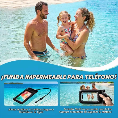 Vista 3 de MORXPLOR Bolsa seca impermeable, 5L/10L/20L/30L/40L/55L Mochila seca con funda impermeable para teléfono para natación, kayak