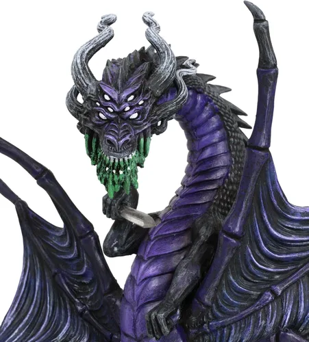 Vista 4 de Ebros Gift Fantasía Mitos y Leyendas Koss Earth Elemental Púrpura oscuro Luz de luna Araña Aracnafaria Dragón en suelo de cristal Figura Edad