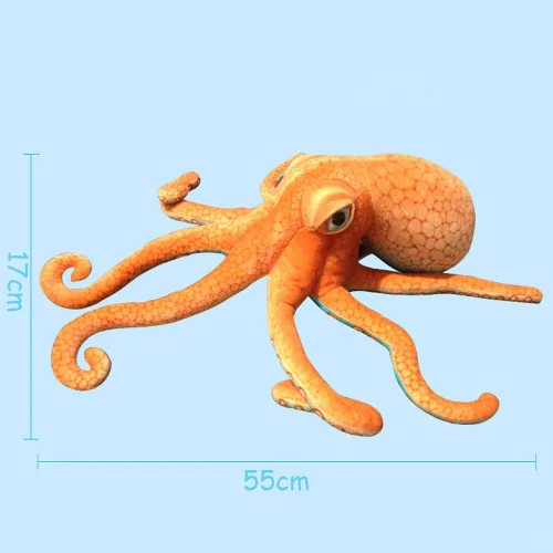 Vista 6 de ERDAO Peluche realista de pulpo, juguete de animales marinos de peluche gigantes, regalos para niños (21.6 pulgadas)