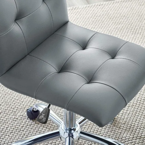 Vista 12 de Modway Prim Silla de oficina giratoria sin brazos con respaldo medio acanalado en gris