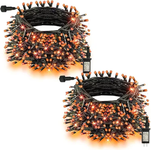 Vista 25 de TW SHINE Luces de Navidad verdes, 200 luces LED de Navidad para exteriores de 66 pies enchufables con 8 modos, cable verde impermeable, luz del día