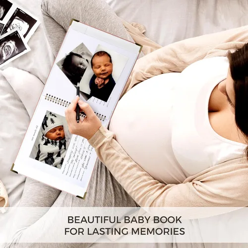 Vista 24 de Libro de recuerdos de bebé para niños y niñas – Libro atemporal para bebés de 5 años – Libro de recortes de diario neutro o álbum de fotos