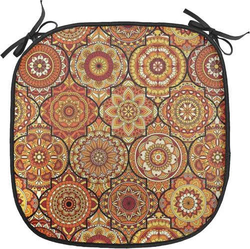 Vista 65 de Ambesonne Flamingo - Cojín de asiento para silla, diseño de fantasía exótica con elementos de vida silvestre hawaiana en colores pastel, acolchado