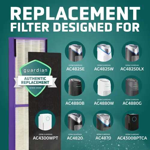 Vista 5 de Germ Guardian FLT4850PT True HEPA Filtro de repuesto para purificador de aire genuino B, con tratamiento Pet Pure para GermGuardian C4900, AC4825