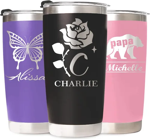 Vista 9 de Vaso personalizado con nombre, vaso de 12 constelaciones, vasos de café personalizados con tapa y pajita, taza de café de viaje de 20 onzas, regalo