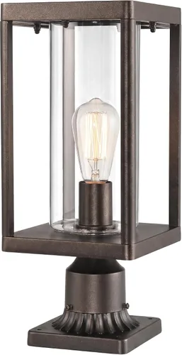 Vista 14 de Beionxii Luces de poste exterior, linterna de poste exterior grande moderna de 20 pulgadas con base de montaje en muelle, aluminio fundido negro
