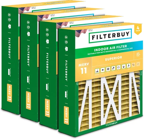 Vista 27 de Filterbuy Filtro de aire MERV 11 de 10 x 17 x 2 pulgadas Defensa Superior contra Mascotas y Alergias (paquete de 4), filtros exteriores plisados