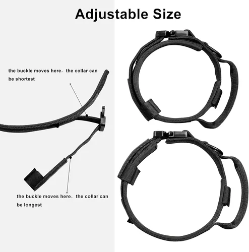 Vista 3 de DAGANXI - Collar táctico para perro, collar ajustable de nailon para adiestramiento con asa de control y hebilla, para perros medianos y grandes