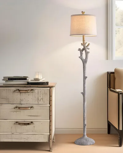 Vista 11 de OYEARS Lámpara de pie de 65 pulgadas con luz nocturna, lámpara de pie estilo granja para dormitorio, lámpara de pie alta para sala de estar, lámpara