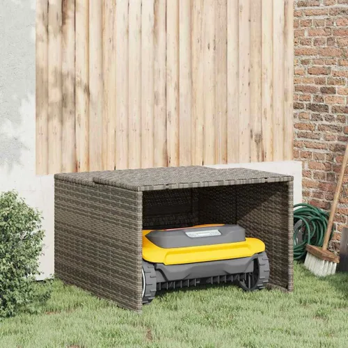 Vista 3 de vidaXL Robot cortacésped garaje gris 33.9"x35.4"x20.5"/22.4" Poly Rattan