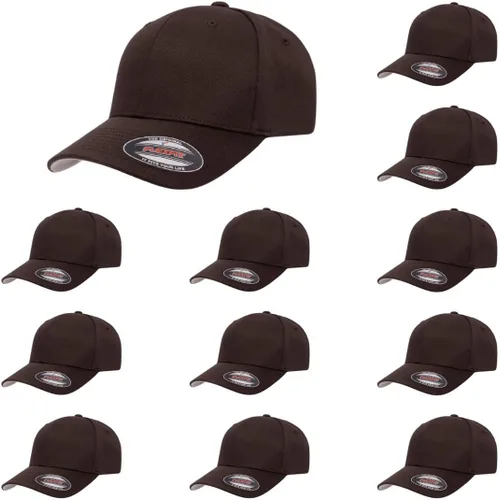 Vista 69 de Gorra de béisbol Flexfit Wooly Combed Premium de 6 paneles estructurada Ajuste elástico Paquete al por mayor disponible Negro