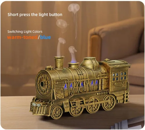 Vista 8 de Difusores de aire de tren de vapor para el hogar, humidificador de aromaterapia y difusor de aceites esenciales, difusor de aromaterapia silencioso