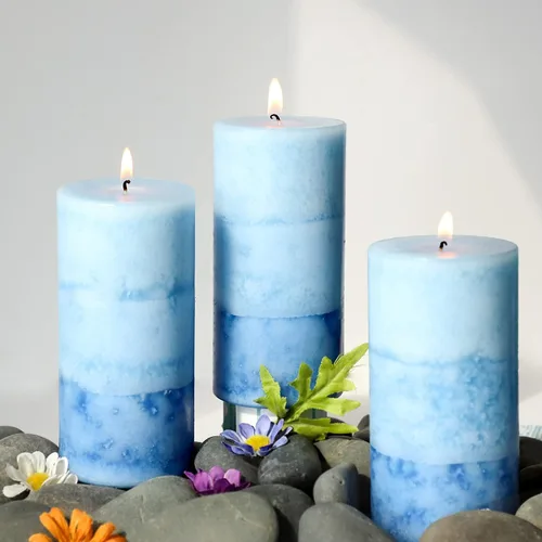 Vista 12 de Velas aromáticas de pilar FLAVCHARM de larga duración, sin goteo, rojas, 3x4 pulgadas